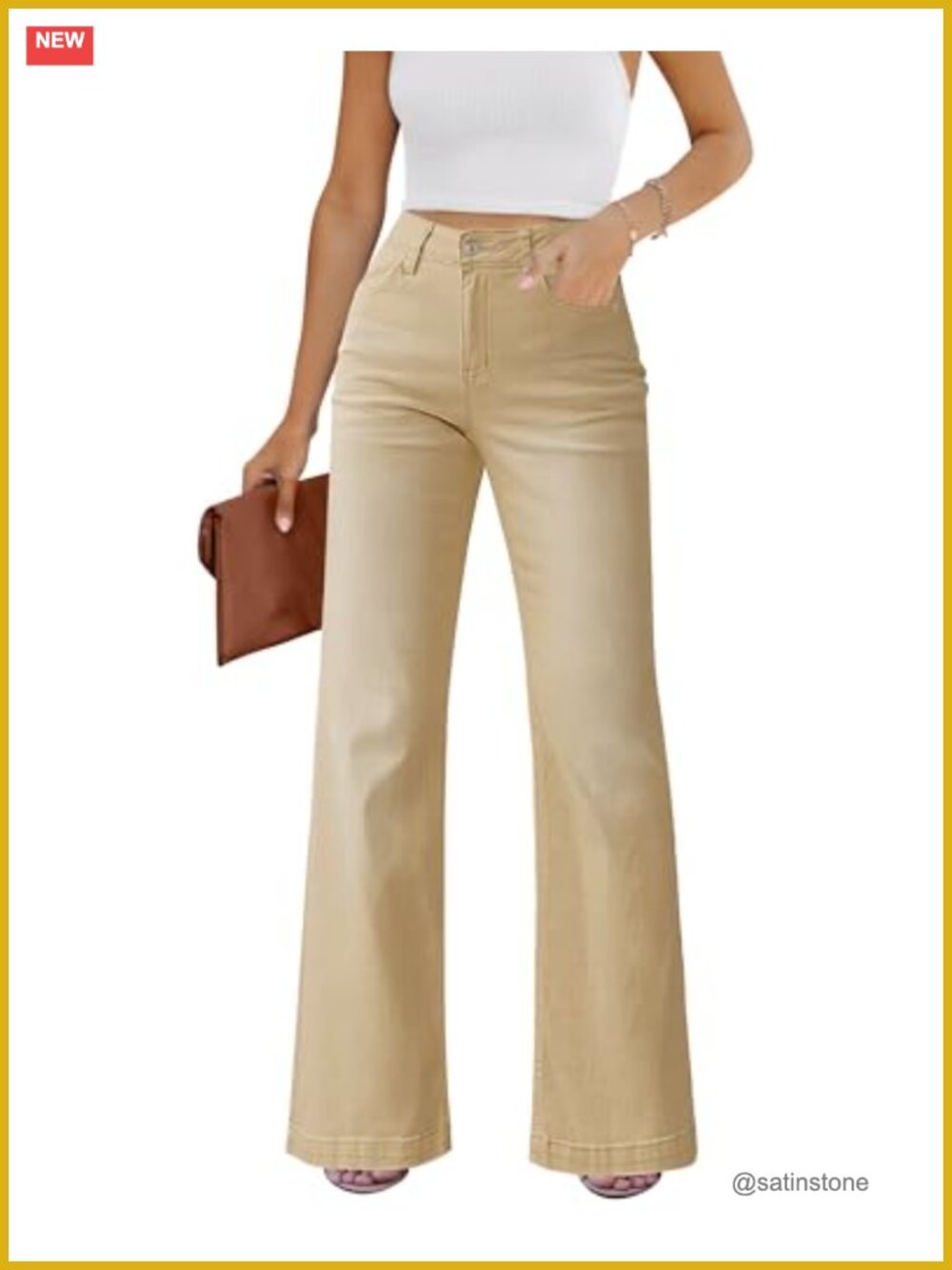 Flare Jeans High Rise Wide Leg Baggy Stretchy Denim Pants